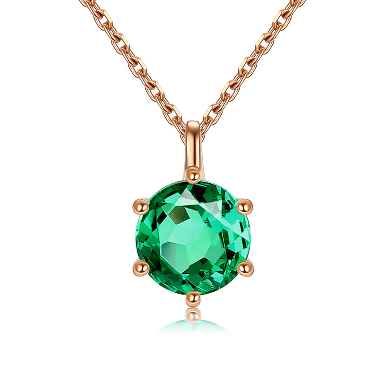 18K Gold Clever Pendants with Synthetic Emerald  0.76carat