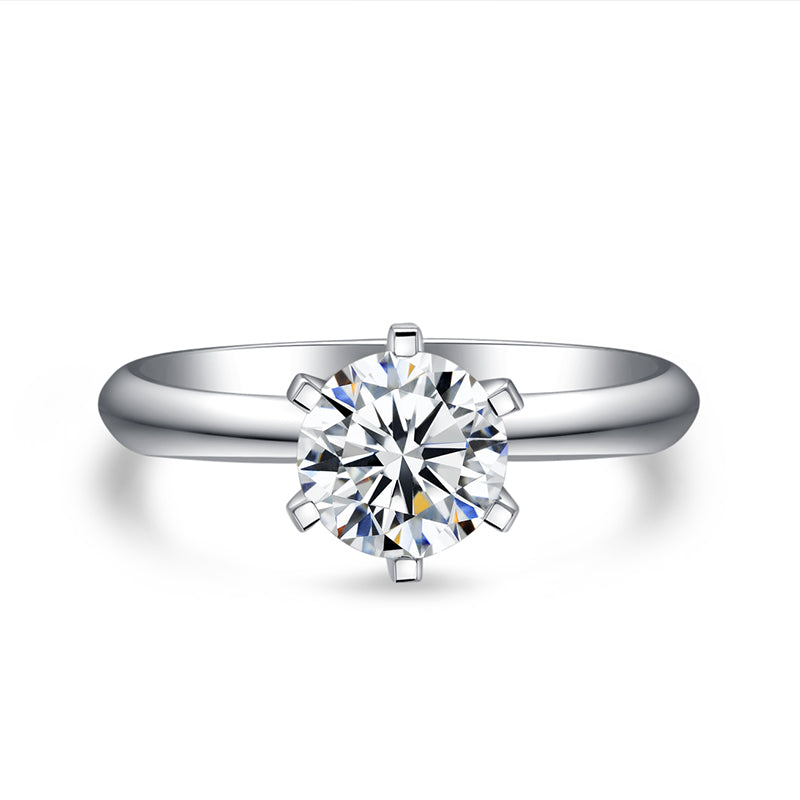 Sterling S925 Silver Wedding Rings D color VVS Moissanite Ring