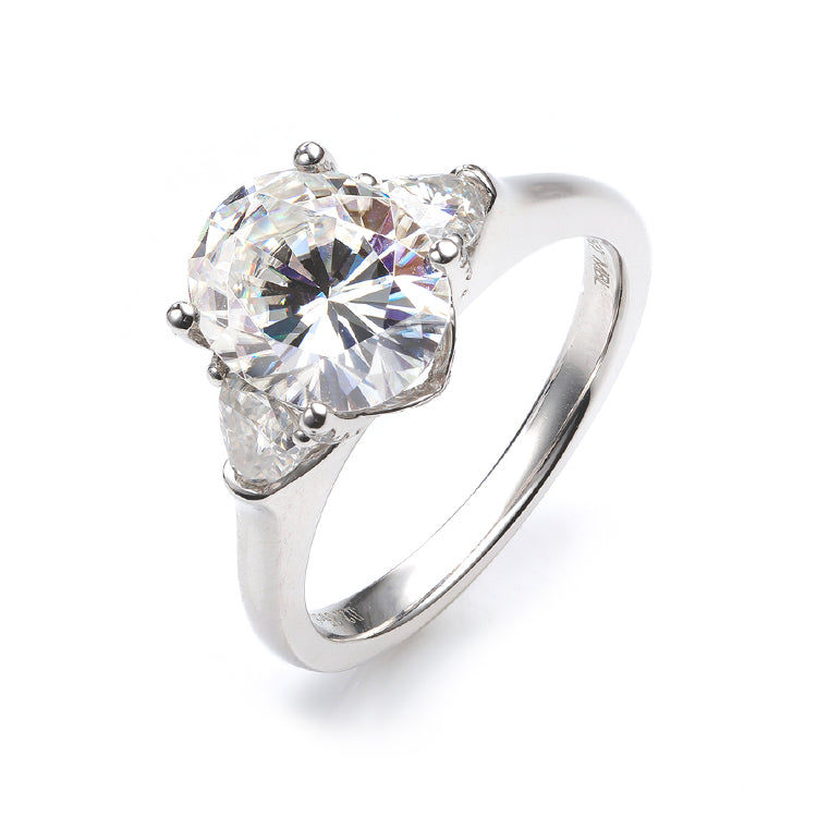 18K 3Carat Moissanite D Color VVS Engagement Ring for Women