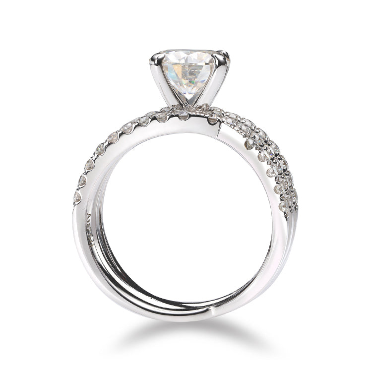 18K Gold D Color VVS 1.5 Ct Moissanite Engagement Ring for Women