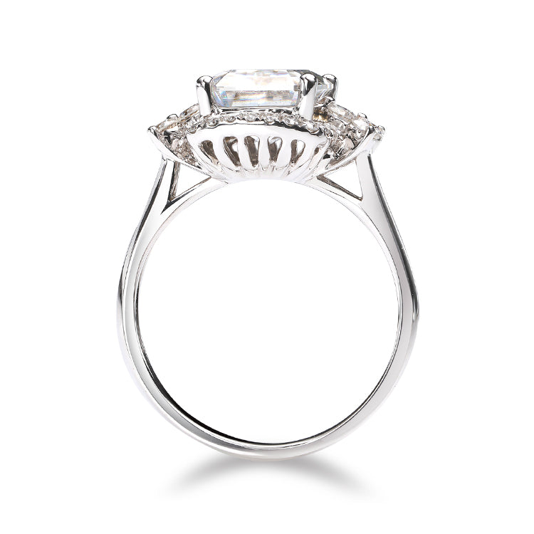 18K White Gold 2.6Ct D Color VVS Moissanite Engagement Ring for Women