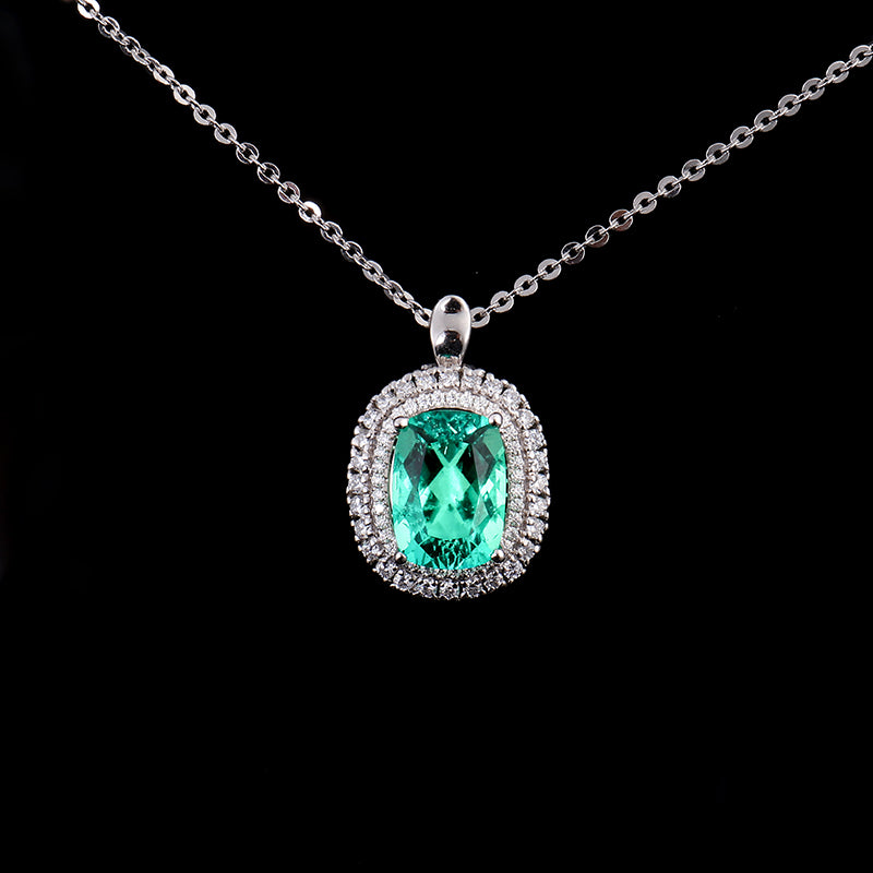 14K Emerald Moissanite Pendant Necklace Sets